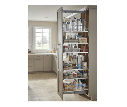 Rev-A-Shelf - 10" x 50-3/4" Gray/Chrome Pullout Solid Bottom