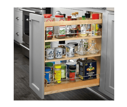 Rev-A-Shelf - 14" Maple Base Cabinet Pullout Organizer with Ball-Bearing Slides