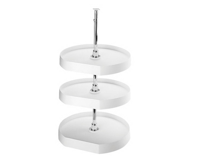 Rev-A-Shelf - 20" White D-Shape Polymer 3 Shelf Dependently Rotating