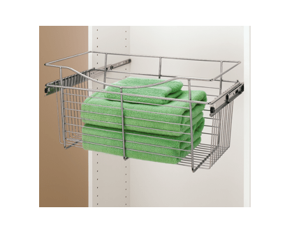 Rev-A-Shelf - 24"W x 14"D x 11"H - Chrome Wire Basket Pullout for Closet