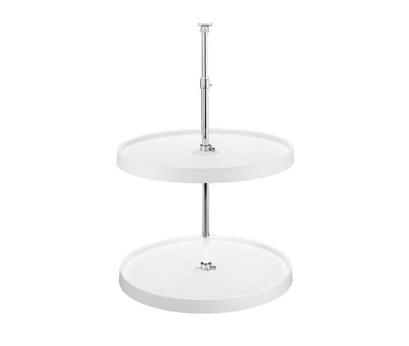 Rev-A-Shelf - 28" White Full Circle Polymer 2 Shelf Dependently Rotating