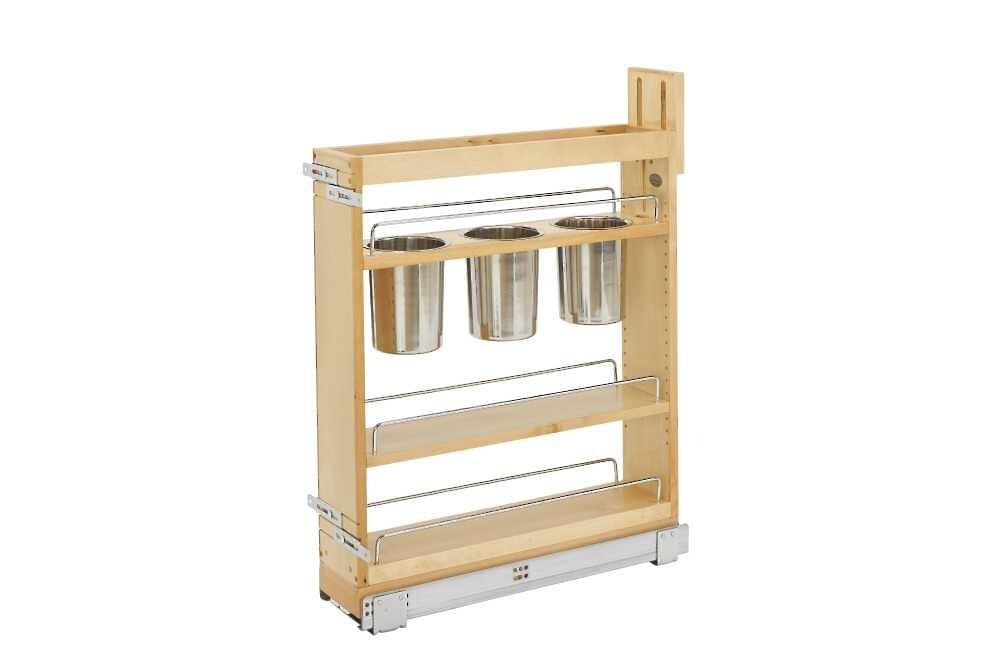 Rev-A-Shelf - 5" Base Cabinet Pullout Utensil Base Organizer Blumotion Soft-Close