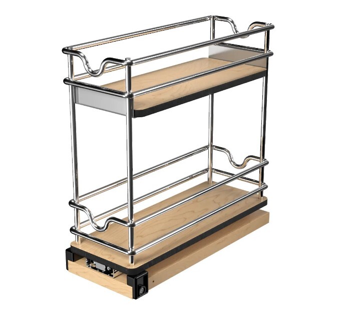 Rev-A-Shelf - 5" Two-Shelf Wire Wall Upright Pullout